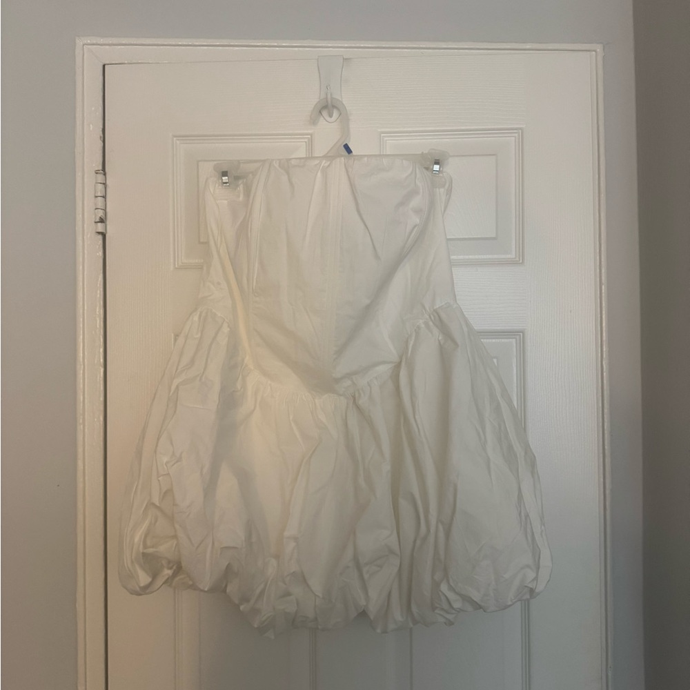 Fashion Nova Ivory Bubble Hem Dress